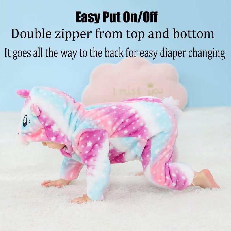 OLLULL Baby Unicorn Costumes Unisex Toddler Outfit Halloween Dress Up Romper 6-12 Months - Image 5